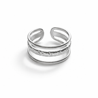 Lunara Ring 3er-Reihe silberfarben verstellbar