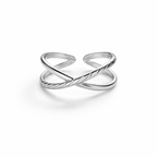 Aurex Edelstahlring mit X-Detail