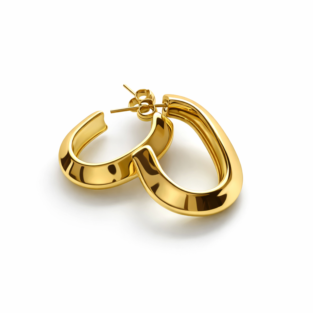 Ohrstecker C-Form 18K gold und silber