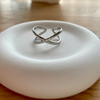 Aurex Edelstahlring mit X-Detail