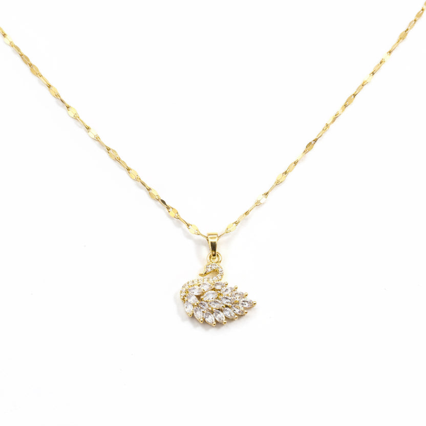 Swan Halskette Gold und Silber