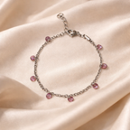 Lunari Armband in Silberoptik mit violetten Steinen