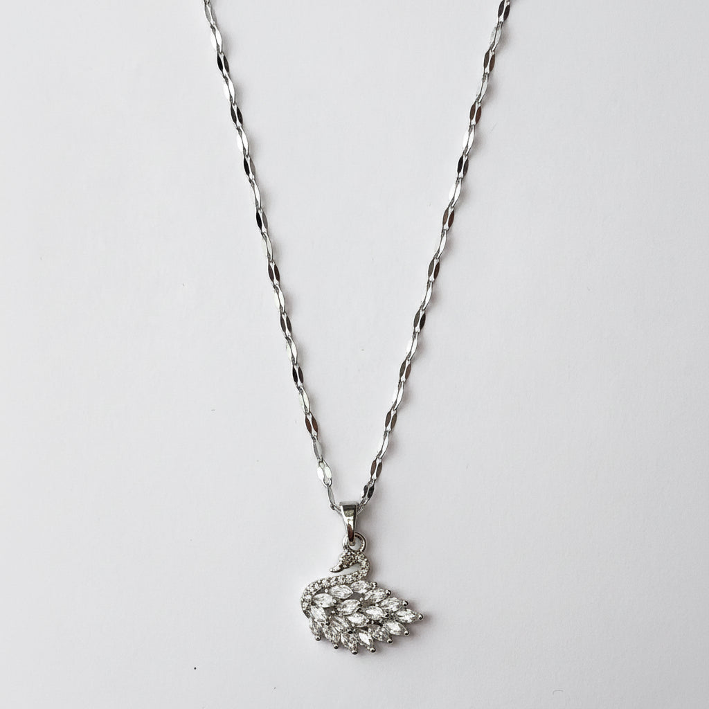 Swan Halskette Gold und Silber