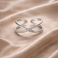 Aurex Edelstahlring mit X-Detail