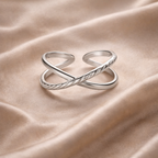 Aurex Edelstahlring mit X-Detail