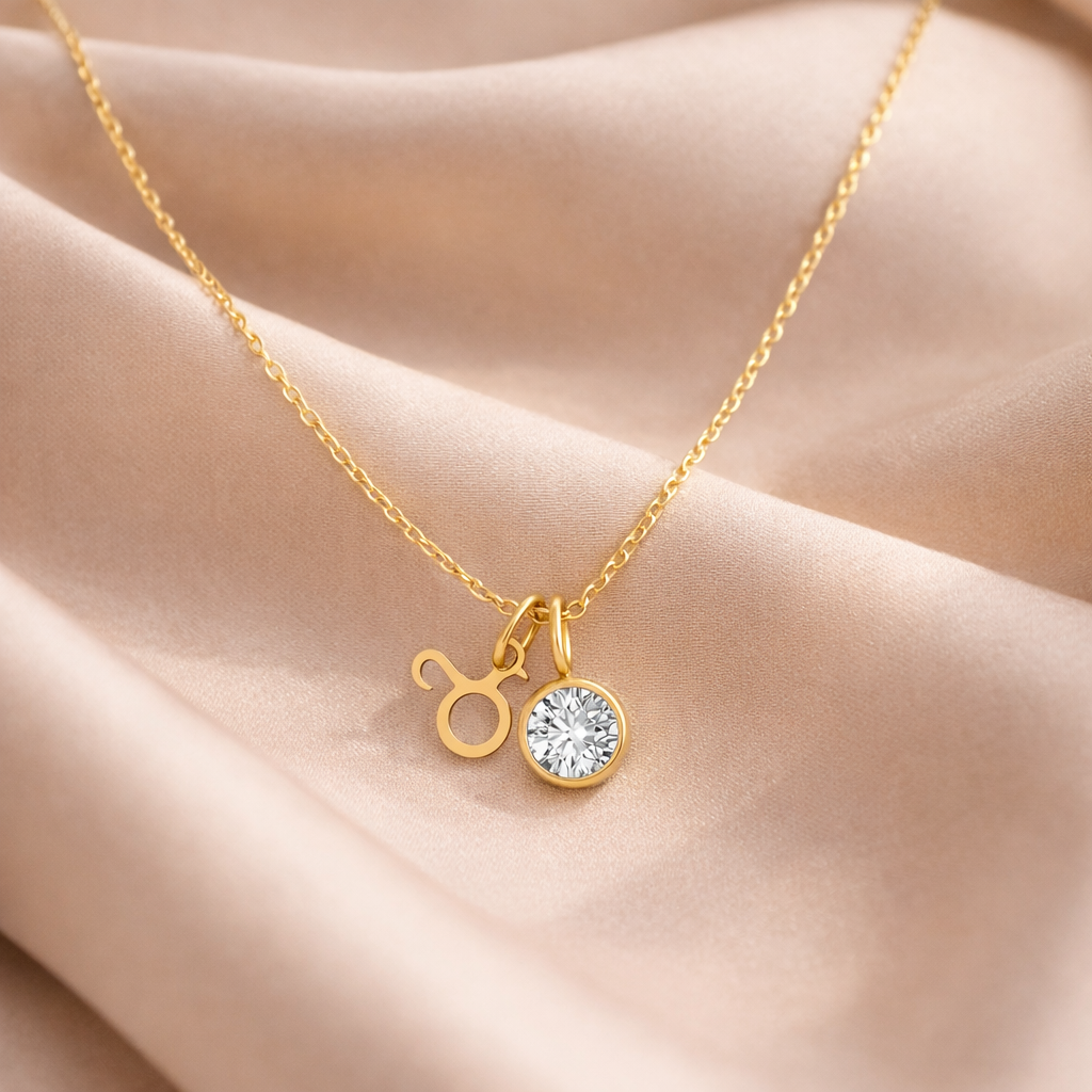 ZODIAC Taurus Halskette mit Geburtsstein 316L