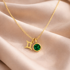 ZODIAC Gemini Halskette mit Geburtsstein 316L