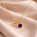 ZODIAC Cancer Halskette mit Geburtsstein 316L