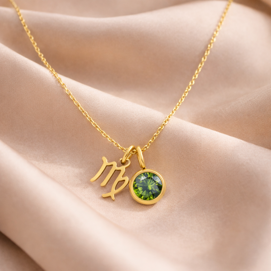 ZODIAC Virgo Halskette mit Geburtsstein 316L