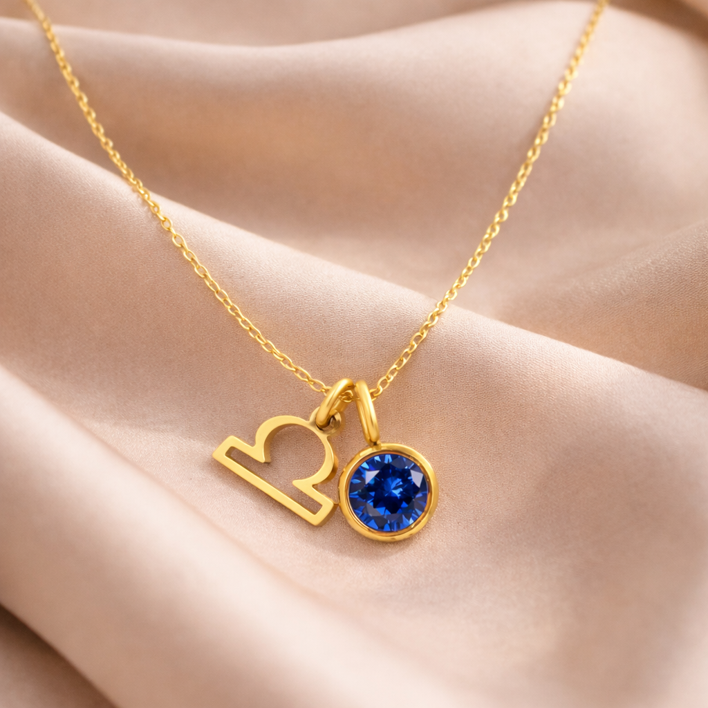 ZODIAC Libra Halskette mit Geburtsstein 316L