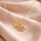 ZODIAC Scorpio Halskette mit Geburtsstein 316L