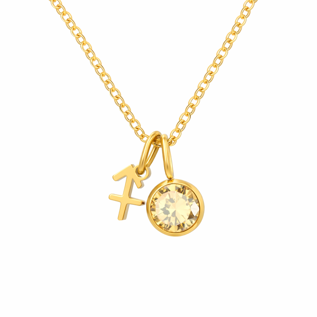 ZODIAC Sagittarius Halskette mit Geburtsstein 316L