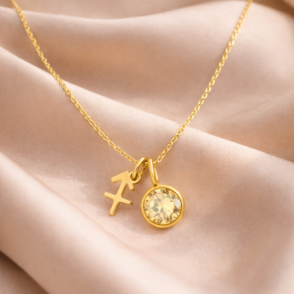 ZODIAC Sagittarius Halskette mit Geburtsstein 316L