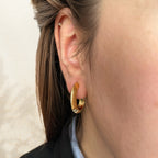 Ohrstecker C-Form 18K gold und silber