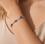 LALE Silber Blau Armkette