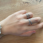 Aurex Edelstahlring mit X-Detail
