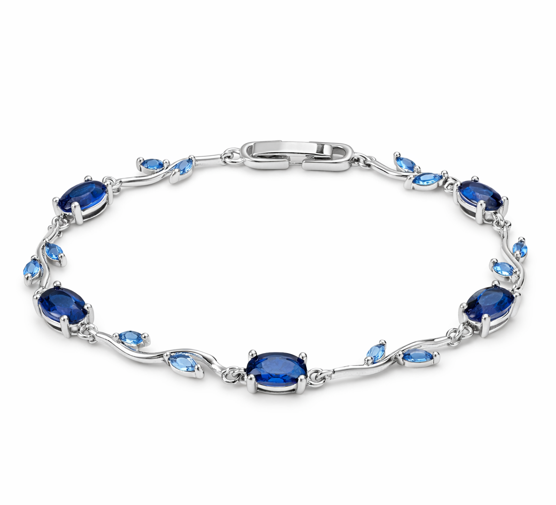 LALE Silber Blau Armkette