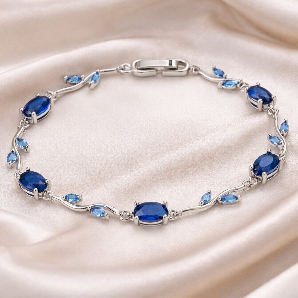 LALE Silber Blau Armkette