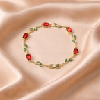 LALE Gold Rot Armkette