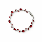 LALE Silber Rot Armkette