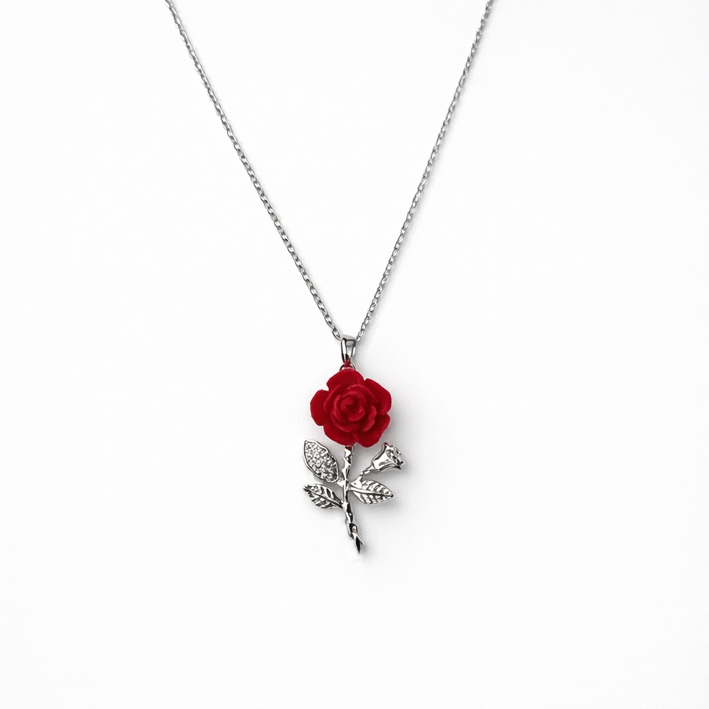 Fleur Rouge Halskette Gold und Silber