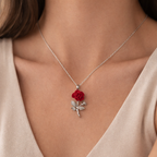 Fleur Rouge Halskette Gold und Silber