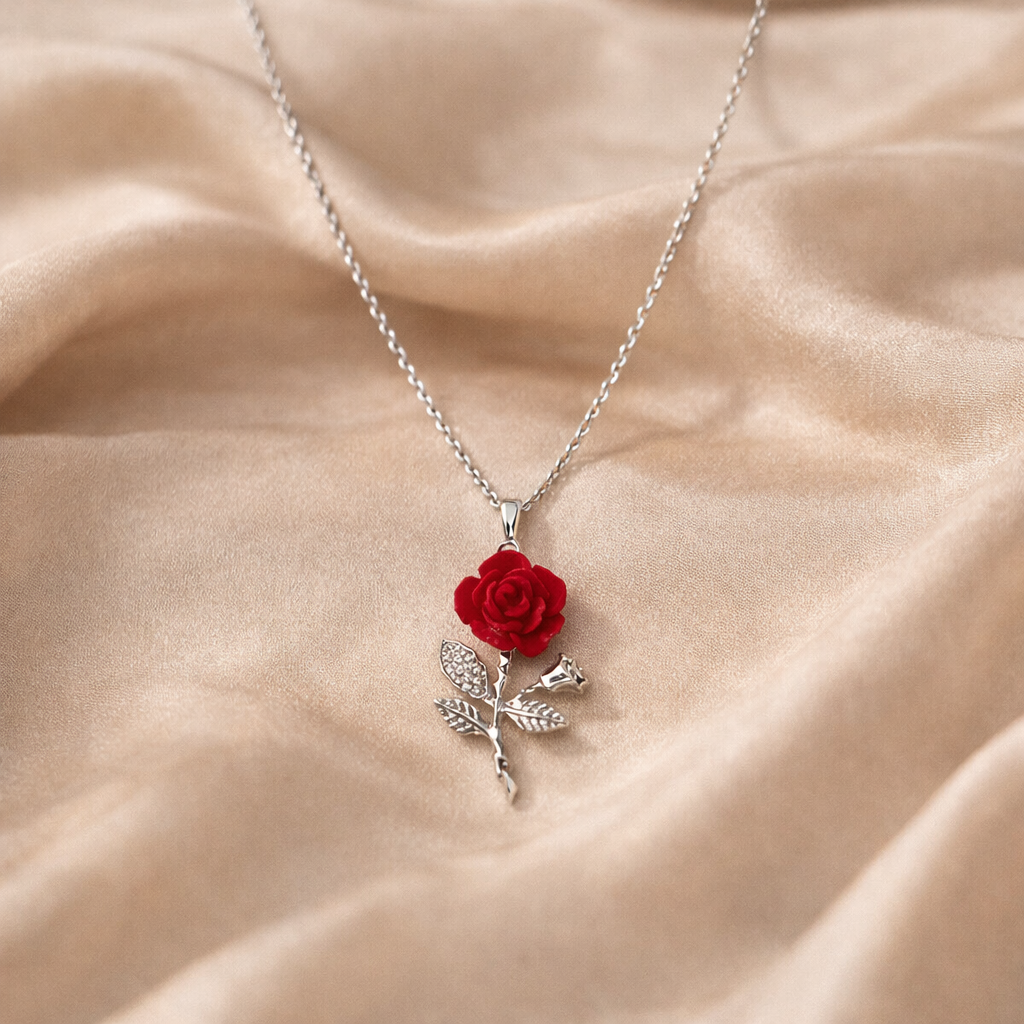 Fleur Rouge Halskette Gold und Silber