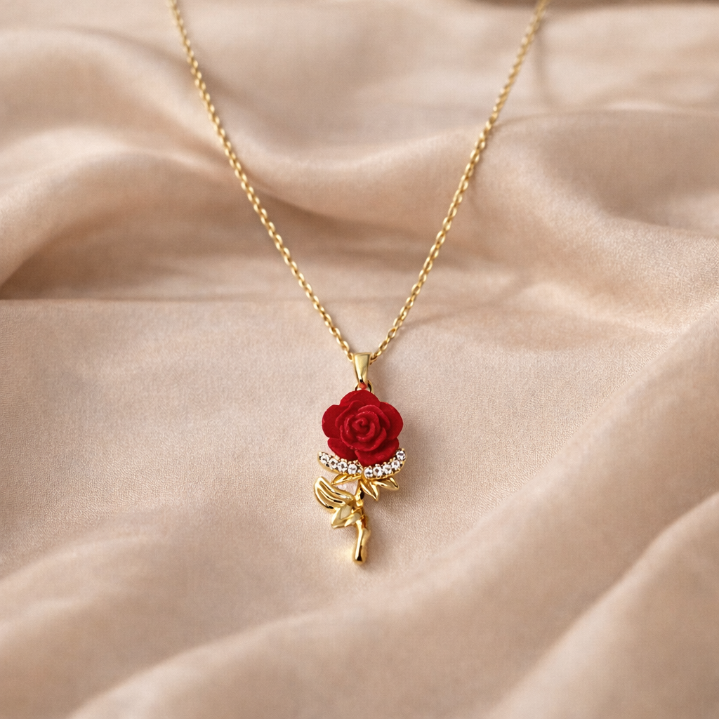 Fleur Rouge Halskette Gold und Silber