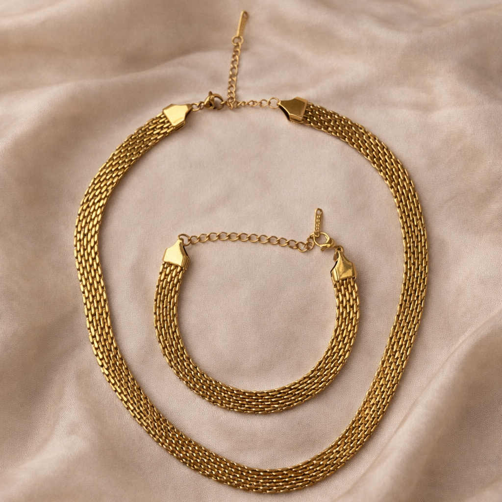 18K Cleo Halskette + Armband Set