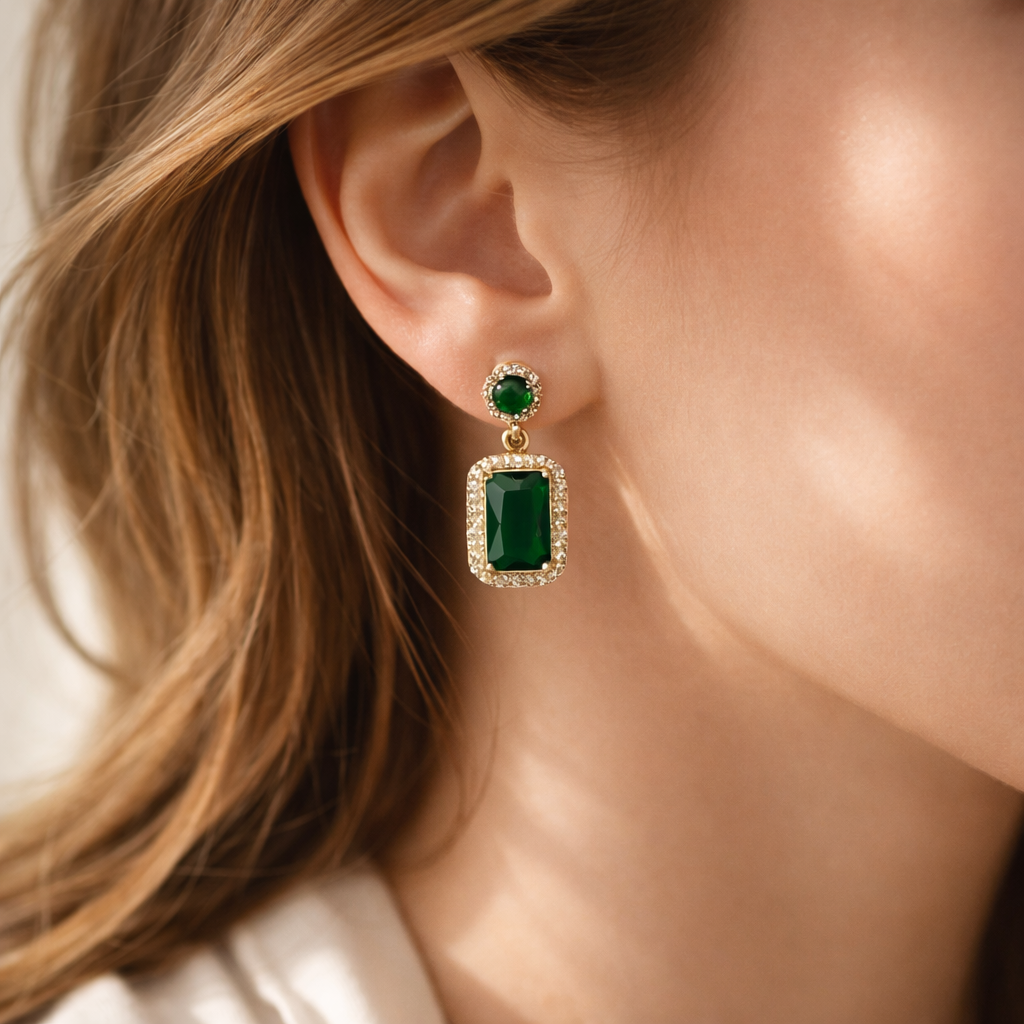 18K Emerald Royale Ohrringe