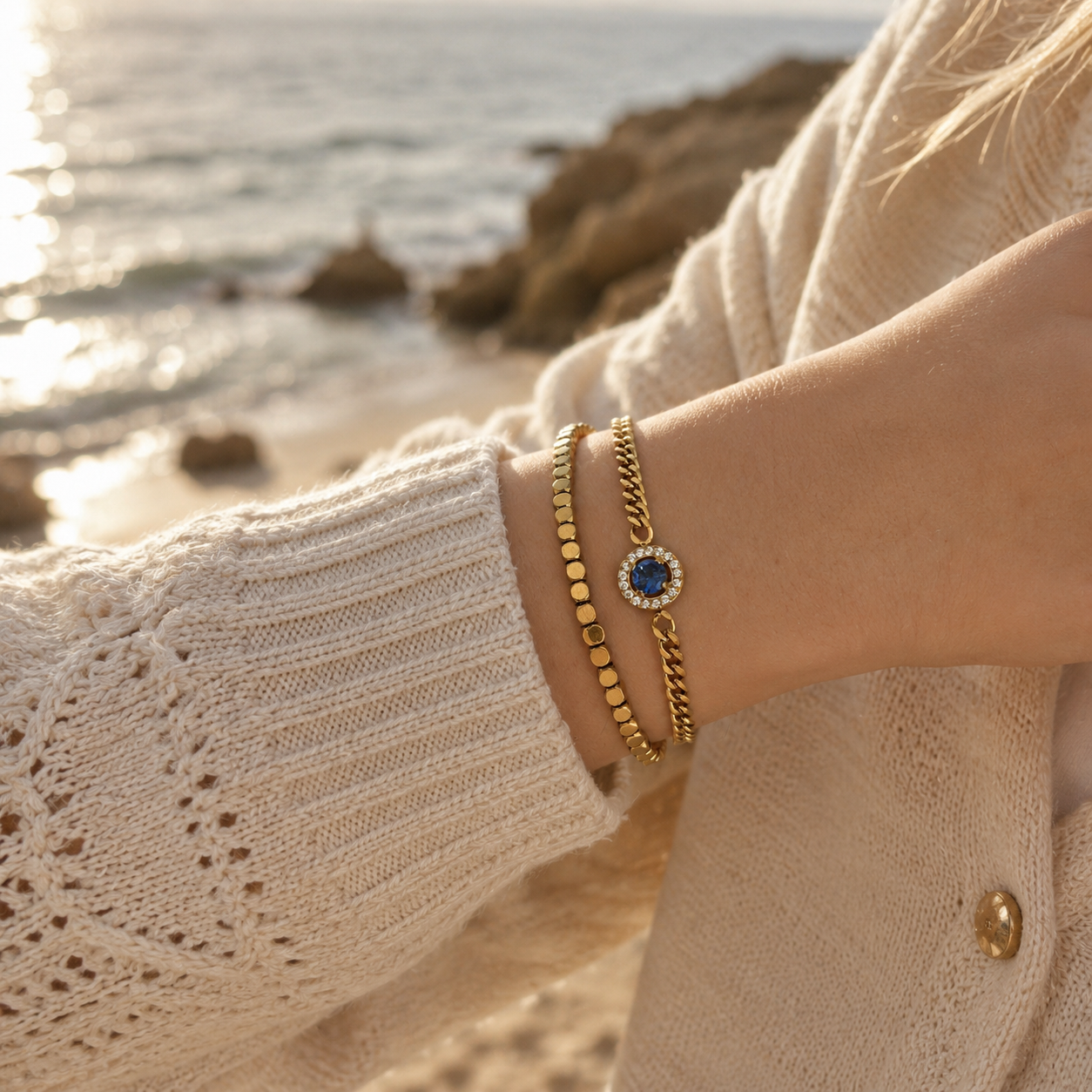 Mare Armband mit edlem Stein vergoldet